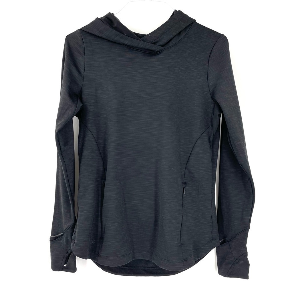 Athleta Boot Camp Hoodie Pullover Casual Athleisure Black Cross Back Pullover